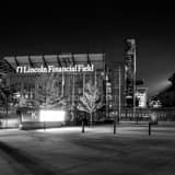 Lincoln Financial Field Black and White Square Lincoln Financial Field black and white