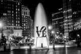 Love Sculpture Black and White Horizontal Love Sculpture black and white