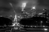 Philadelphia Skyline From Art Museum Black and White Horizontal Philadelphia Skyline From Art Museum black and white