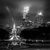 Philadelphia Skyline From Art Museum Black and White Square Philadelphia Skyline From Art Museum black and white