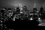 Philly Skyline Out Of Focus Black and White Horizontal Philly Skyline Out Of Focus black and white