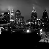 Philly Skyline Out Of Focus Black and White Square Philly Skyline Out Of Focus black and white