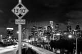 Philly Skyline Over I76 Black and White Horizontal Philly Skyline Over I76 black and white
