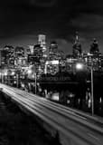 Philly Skyline Over I76 Black and White Vertical Philly Skyline Over I76 black and white
