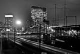 Train Entering 30th Street Station Black and White Horizontal Train Entering 30th Street Station black and white