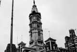 William Penn Statue On City Hall Building Black and White Horizontal William Penn Statue On City Hall Building black and white