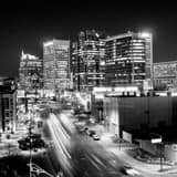 Phoenix Skyline Jefferson Avenue Black and White Square Phoenix Skyline Jefferson Avenue black and white