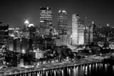 Downtown Pittsburgh Skyline Black and White Horizontal Downtown Pittsburgh Skyline black and white