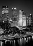 Downtown Pittsburgh Skyline Black and White Vertical Downtown Pittsburgh Skyline black and white