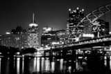 Fort Pitt Bridge Pittsburgh Skyline Over Monongahela River Black and White Horizontal Fort Pitt Bridge Pittsburgh Skyline Over Monongahela River black and white