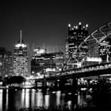 Fort Pitt Bridge Pittsburgh Skyline Over Monongahela River Black and White Square Fort Pitt Bridge Pittsburgh Skyline Over Monongahela River black and white