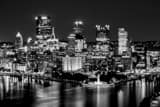 Golden Triangle Pittsburgh Skyline Black and White Horizontal Golden Triangle Pittsburgh Skyline black and white