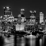 Golden Triangle Pittsburgh Skyline Black and White Square Golden Triangle Pittsburgh Skyline black and white