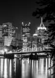 Ninth Avenue Bridge Pittsburgh Skyline Black and White Vertical Ninth Avenue Bridge Pittsburgh Skyline black and white