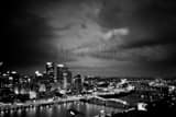 Pittsburgh Skyline Along Monongahela River Black and White Horizontal Pittsburgh Skyline Along Monongahela River black and white