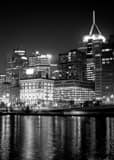 Pittsburgh Skyline From Northshore Black and White Vertical Pittsburgh Skyline From Northshore black and white