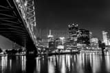 Pittsburgh Skyline Under Fort Pitt Bridge Black and White Horizontal Pittsburgh Skyline Under Fort Pitt Bridge black and white