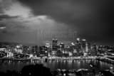 Rainfall Over Pittsburgh Skyline Black and White Horizontal Rainfall Over Pittsburgh Skyline black and white