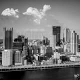 Thunderhead Over Downtown Pittsburgh Black and White Square Thunderhead Over Downtown Pittsburgh black and white