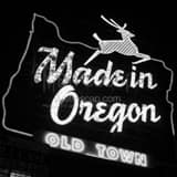 Made In Oregon Sign Black and White Square Made In Oregon Sign black and white