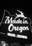 Made In Oregon Sign Black and White Vertical Made In Oregon Sign black and white