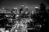 Portland City Skyline Vista Avenue Black and White Horizontal Portland City Skyline Vista Avenue black and white