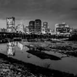 Richmond Virginia Skyline At Dusk Black and White Square Richmond Virginia Skyline At Dusk black and white