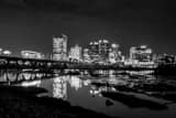 Richmond Virginia Skyline Over James River Black and White Horizontal Richmond Virginia Skyline Over James River black and white