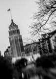 American Flag Tower Life Building Black and White Vertical American Flag Tower Life Building black and white