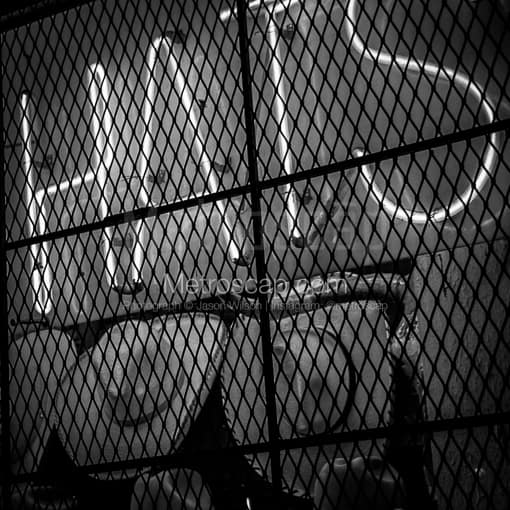 Matte Black MDF Framed Black and White San Antonio Photograph: Cowboy Hats in a Square Matte Black MDF Frame