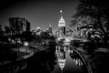Downtown San Antonio Texas Skyline Black and White Horizontal Downtown San Antonio Texas Skyline black and white