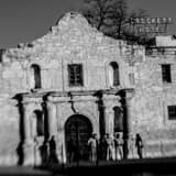 Mission San Antonio De Valero The Alamo Black and White Square Mission San Antonio De Valero The Alamo black and white