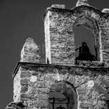 Mission San Francisco De La Espada Black and White Square Mission San Francisco De La Espada black and white