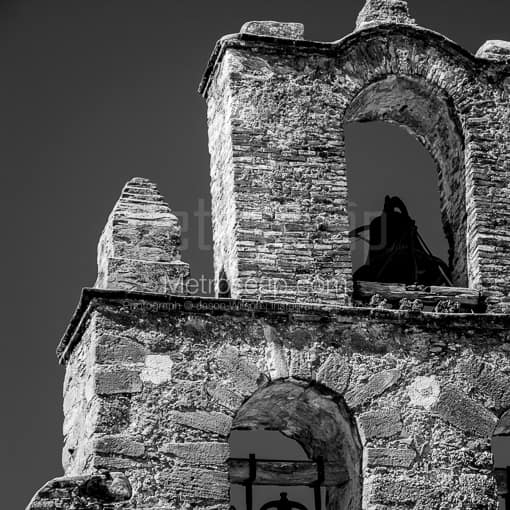 Matte Black MDF Framed Black and White San Antonio Photograph: Mission San Francisco de la Espada in a Square Matte Black MDF Frame
