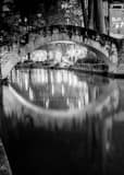 River Walk Black and White Vertical River Walk black and white