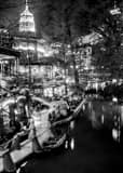 River Walk Black and White Vertical River Walk black and white
