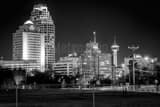 San Antonio Skyline Black and White Horizontal San Antonio Skyline black and white