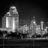 San Antonio Skyline Black and White Square San Antonio Skyline black and white