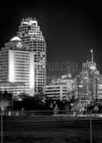 San Antonio Skyline Black and White Vertical San Antonio Skyline black and white
