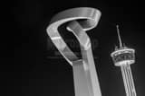 Torch Of Friendship Tower Of The Americas Black and White Horizontal Torch Of Friendship Tower Of The Americas black and white