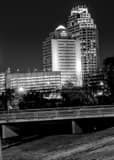 Weston Center And Crown Plaza Buildings Black and White Vertical Weston Center And Crown Plaza Buildings black and white