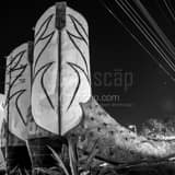 Worlds Largest Cowboy Boots Black and White Square Worlds Largest Cowboy Boots black and white
