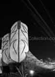Worlds Largest Cowboy Boots Black and White Vertical Worlds Largest Cowboy Boots black and white