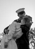 Kissing Sailor Sculpture Uss Midway Black and White Vertical Kissing Sailor Sculpture Uss Midway black and white