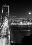 Bay Bridge From Yerba Buena Island Black and White Vertical Bay Bridge From Yerba Buena Island black and white