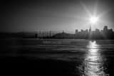 Bay Bridge San Francisco Skyline At Dawn Black and White Horizontal Bay Bridge San Francisco Skyline At Dawn black and white