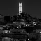 Coit Tower From Russian Hill Black and White Square Coit Tower From Russian Hill black and white