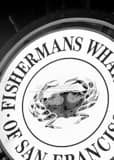 Fishermans Wharf Sign Black and White Vertical Fishermans Wharf Sign black and white