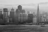 Fog Engulfs San Francisco Skyline Black and White Horizontal Fog Engulfs San Francisco Skyline black and white