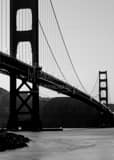 Golden Gate Bridge At Dusk Black and White Vertical Golden Gate Bridge At Dusk black and white